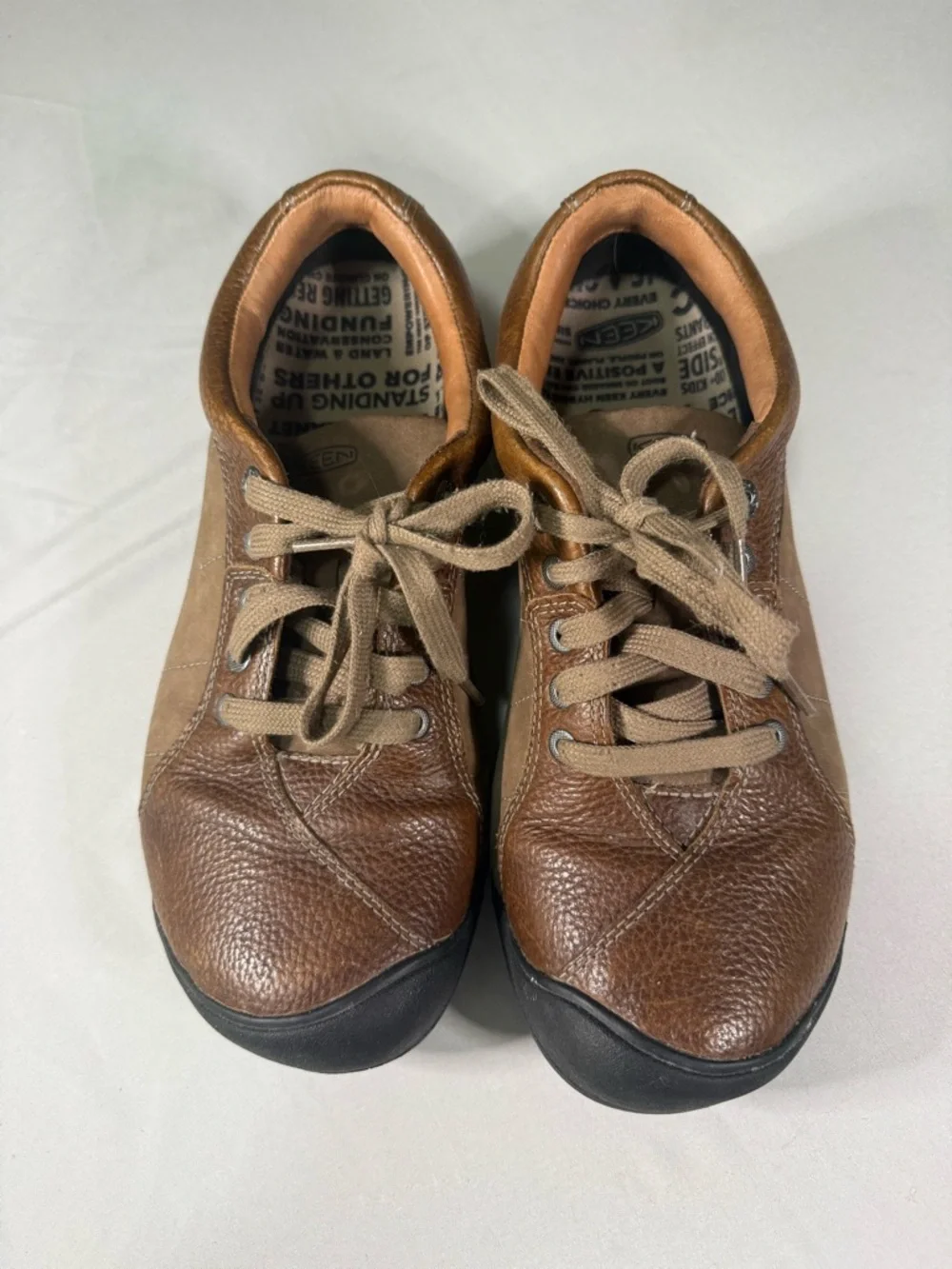 KEEN Womens 10.5 Brown Leather‎ Comfort Walking Casual Shoes Hiking